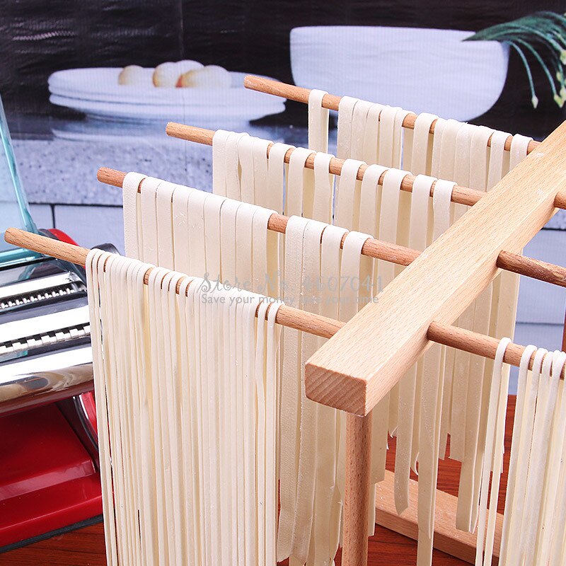 8 Rij Houten Handgemaakte Spaghetti Pasta Droogrek Vermicelli Linguine Noodle Opknoping Stand Multifunctionele Keuken Opslag Rack
