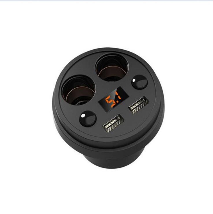 Car USB Cigarette Lighter Socket Splitter 12V-24V Power Adapter Max 5V 3.1A 2 USB Car Charger with Voltmeter LCD