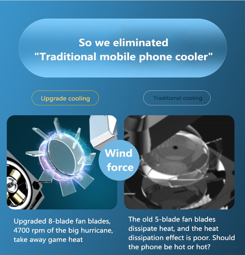 500 MAh USB Phone Cooler Summer Suction Cup Mobile Phone Stand Radiator Phone Cooling USB Universal Mute Fan Cooler Holder