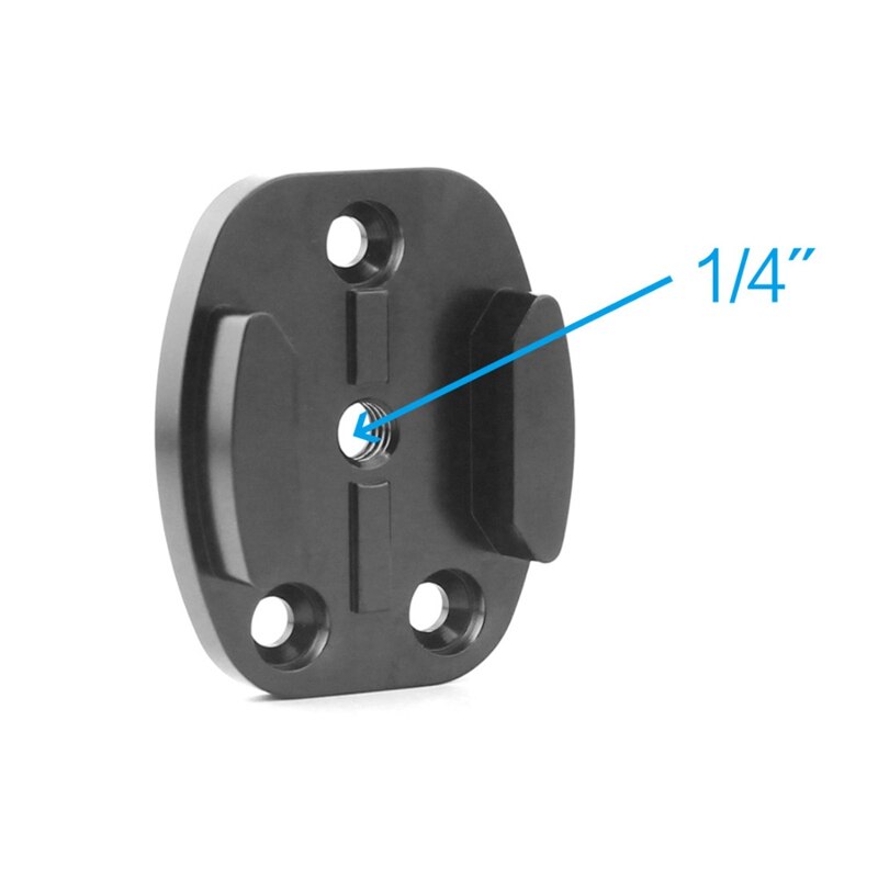 Adaptador de montaje de trípode plano negro CNC de aluminio 1/4 interfaz de tornillo de cámara para todas las cámaras de acción GOPRO