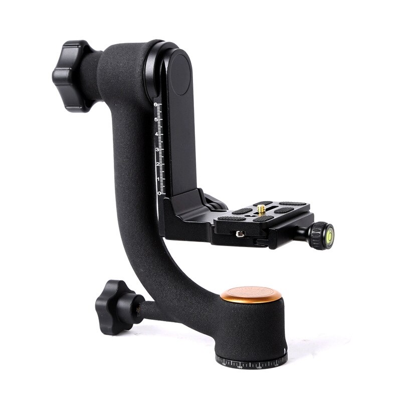 Cabeza de trípode Gimbal de cámara para cámara de gran capacidad de carga lente telefoto 1/4 tornillo 48mm de diámetro