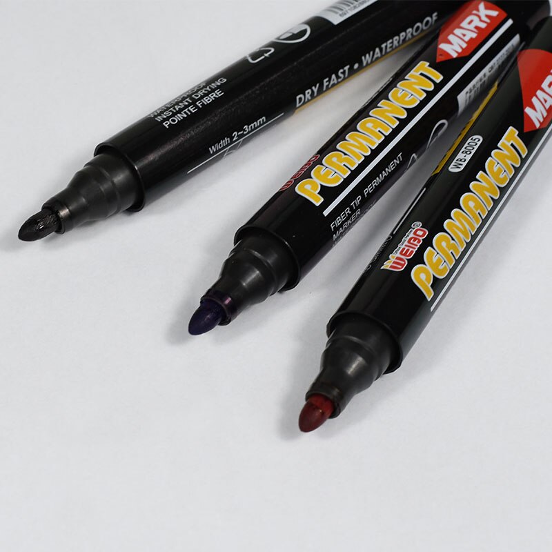 12 pcs/set permanent marker pen Large Capacity Blue Plastic Oily Waterproof Permanent Marker Pen Office School Supplies Markers