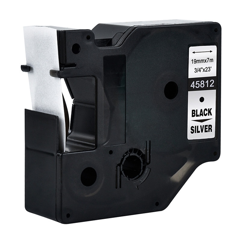 45812 Zwart op Zilver Compatibel Dymo D1 19mm Label Printers 3/4 ''W X 'L (19mm * 7 m) voor Dymo D1 Label Makers