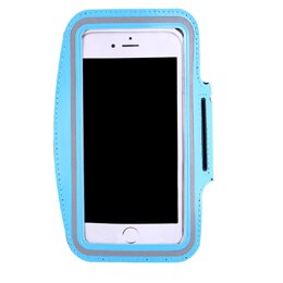 Waterproof sports arm with mobile phone for iphone xiaomi huawei 5 inches or less equipped with sports belt bag: Blue