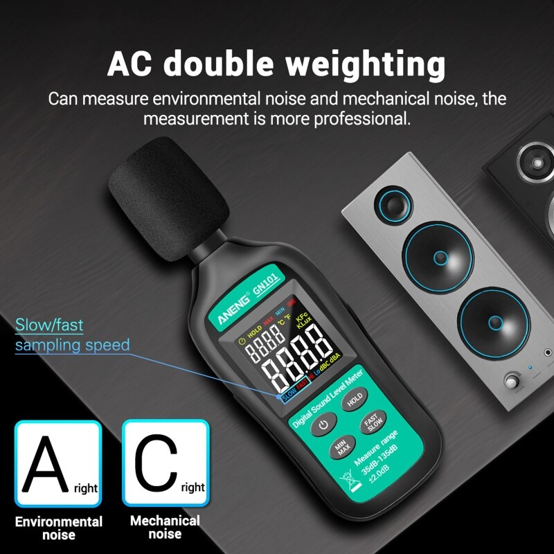 GN101 mesure numérique du sonomètre 35-135 db sonomètre Intelligent décibel moniteur enregistreur outil de Diagnostic