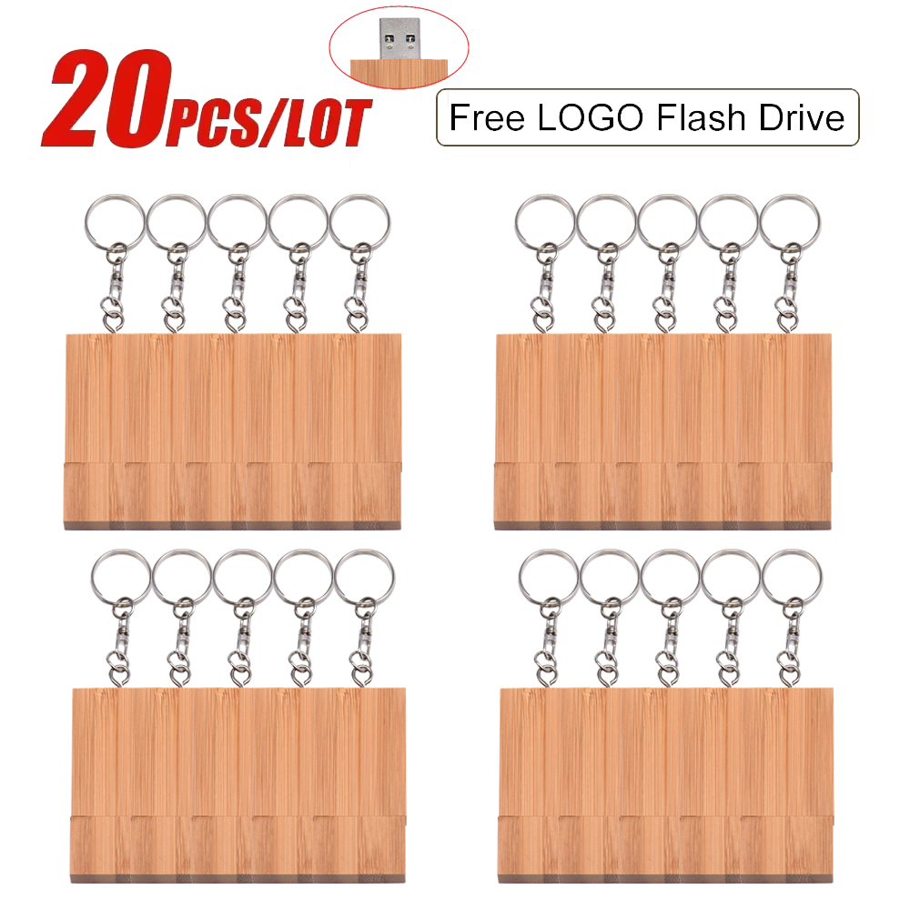 20 unids/lote, , unidad Flash USB 2,0 de madera, 128GB, 64GB, 32GB, 16GB, 8GB, memoria Stick, fotografía, de boda, logotipo personalizado gratis: Beige / 16 GB