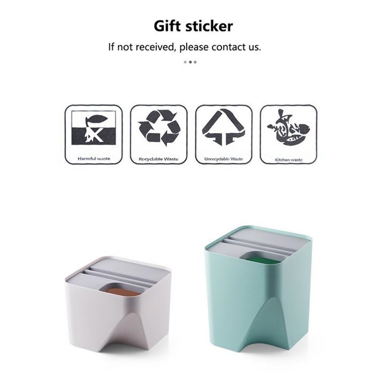 Stackable Household Trash Can Classification Trash Can Kitchen Bathroom Trash Bin Recycling Bin Dry And Wet Separation Waste Bin