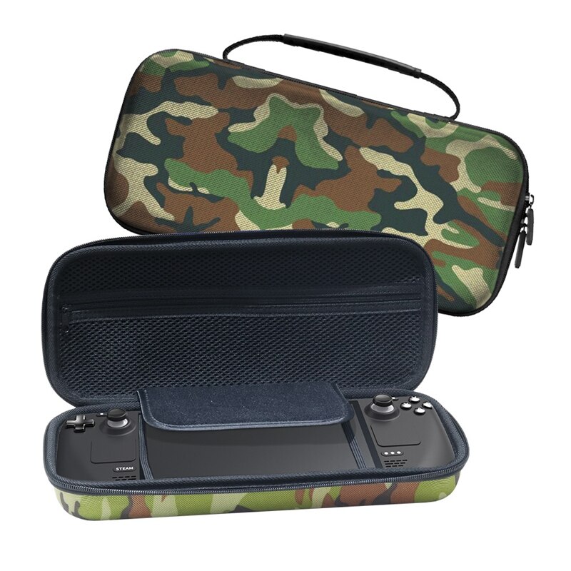 Aufbewahrungstasche für steam deck host, tarnmuster, tragbare aufbewahrungsbox, hartschalenkoffer, spielkonsolen-handtasche