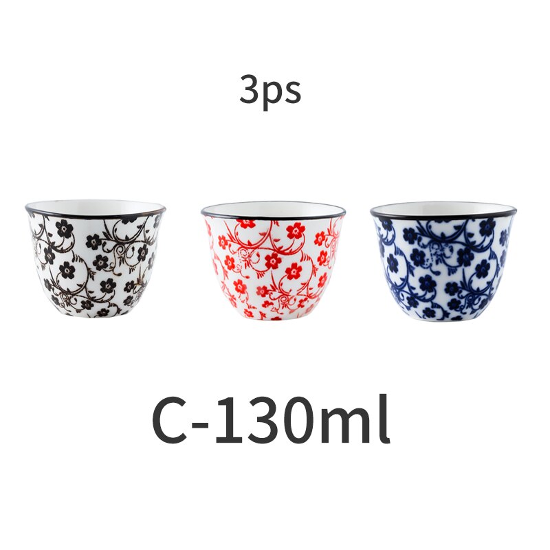 RHE 3 taza ps té Taza de cerámica para sopa pintado a mano original botella de agua juego de tazas de café whisky vino tazas: C