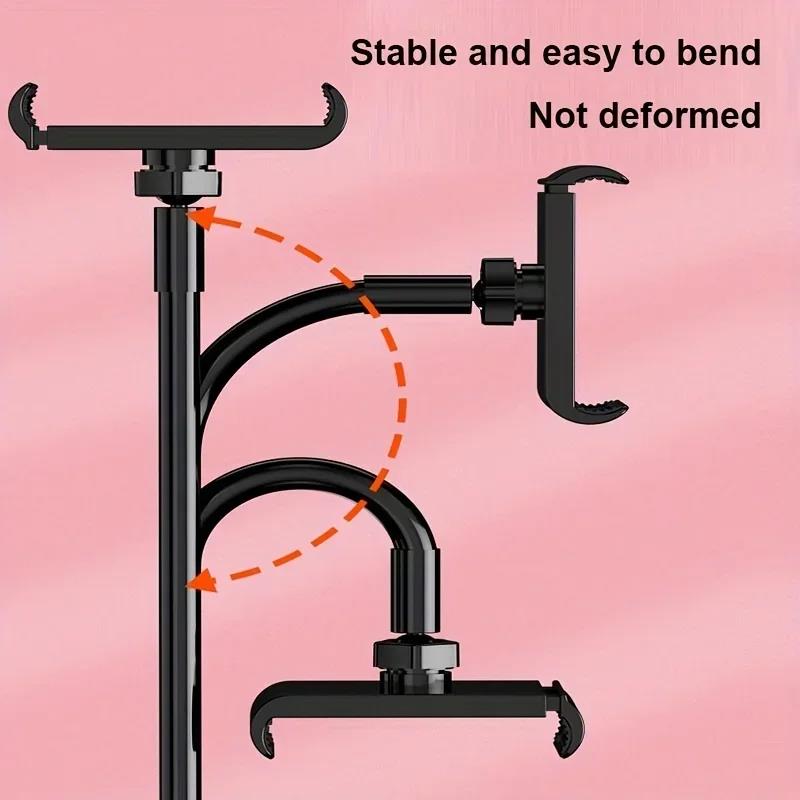 Mobiele telefoonhouder met clip, flexibele lange arm, zwanenhals, tabletbeugel en klem voor apparaten van 4-11 inch.