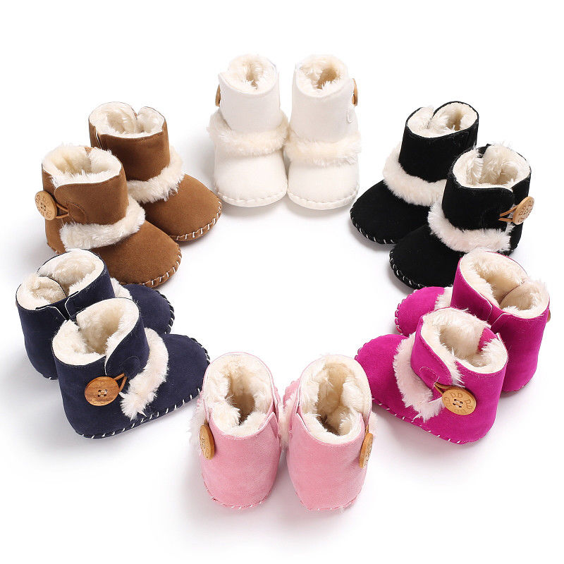 Baby Baby Jongen Meisje Peuter Sneeuw Schoenen Winter Zachte Zool Pluche Half Laarzen 0-18 m