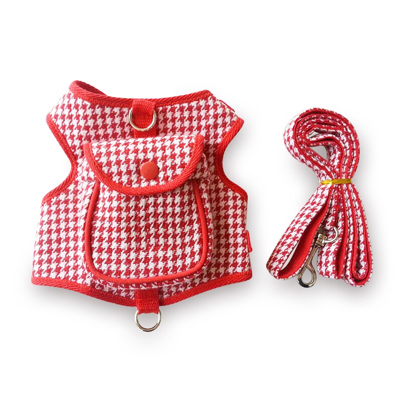 Haustier Kragen gehen Welpen Leine Katze und Hund nutzbar machen Hahnentritt aufbringen Kleine Hund Rucksack nutzbar machen Gürtel Tasche Seil einstellen Ich bin Freien: rot / L Brust 38-48cm