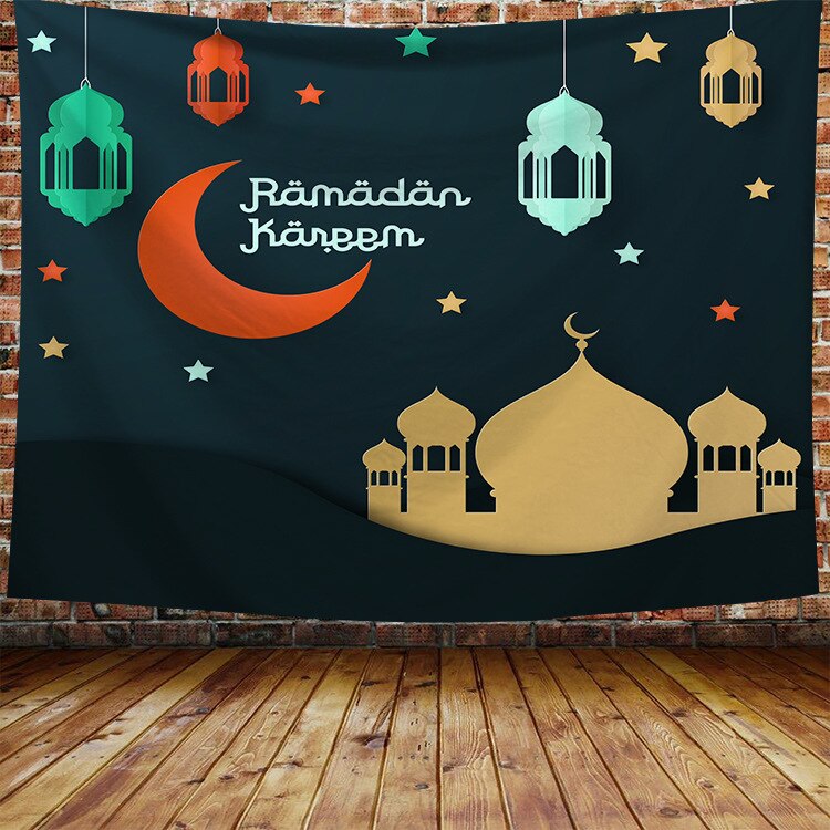 tapiz colgante de tela para pared, decoración del hogar, Mural para sala de estar, dormitorio, tapiz de Ramadán: Cristal