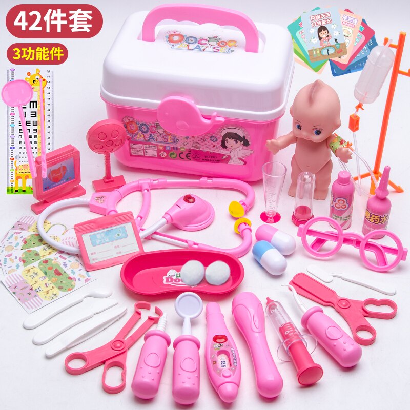 Nuovo Bambini Medico Set Giocattolo Per I Bambini Accessori Per Bambini Gioco di Ruolo Medico Dentista Giocattoli Ospedale Medicina Giochi Di Imitazione: 42pcs pink