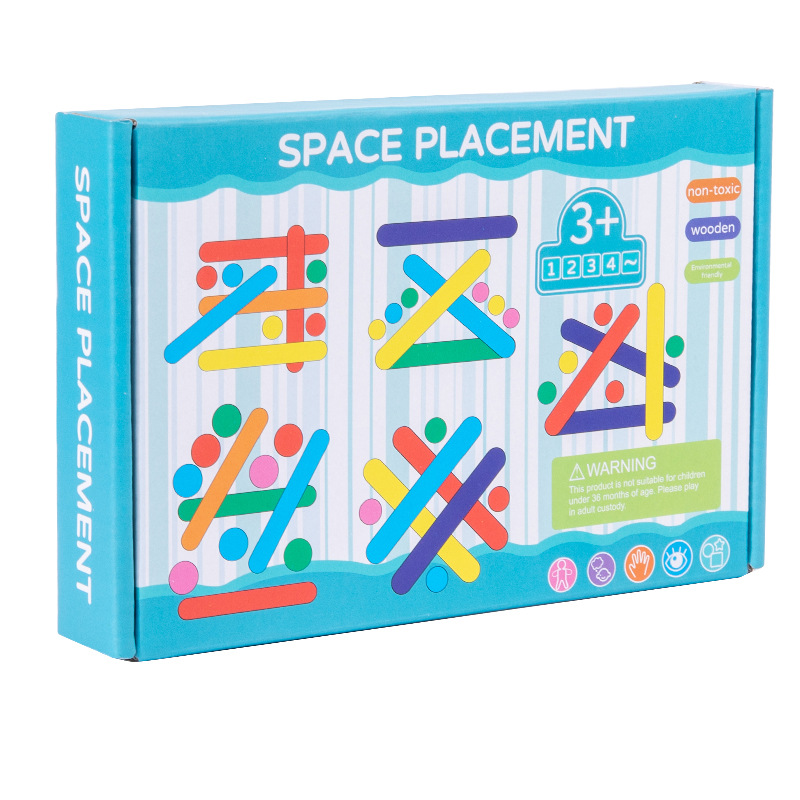 Wooden Rainbow Sticks Puzzle Montessori Toys Color Cognition Logical Thinking Matching Games Children Early Educational Toys