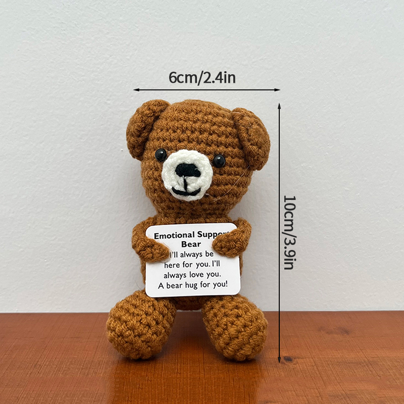 Flor de ganchillo hecha a mano, adorno de lana tejido en maceta de girasol, decoración divertida para aliviar el estrés con tarjeta positiva: Granate