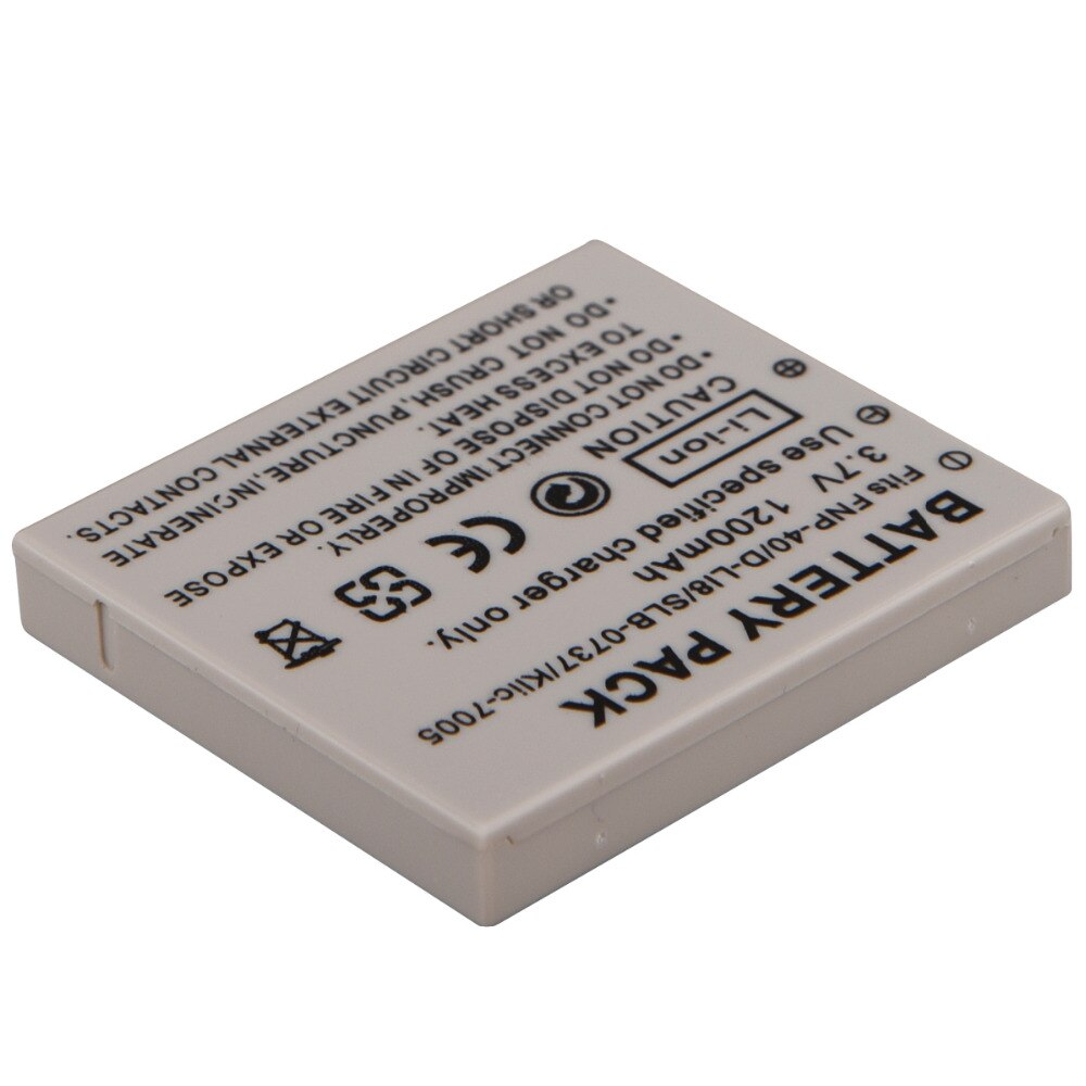 NP-40 FNP40 KLIC-7005 K7005 Li-ion batterie 1200 mAh Caméra Remplacement Rechargeable batteria DLI-102 D-LI8 D-Li85 D-LI8 SLB-0737