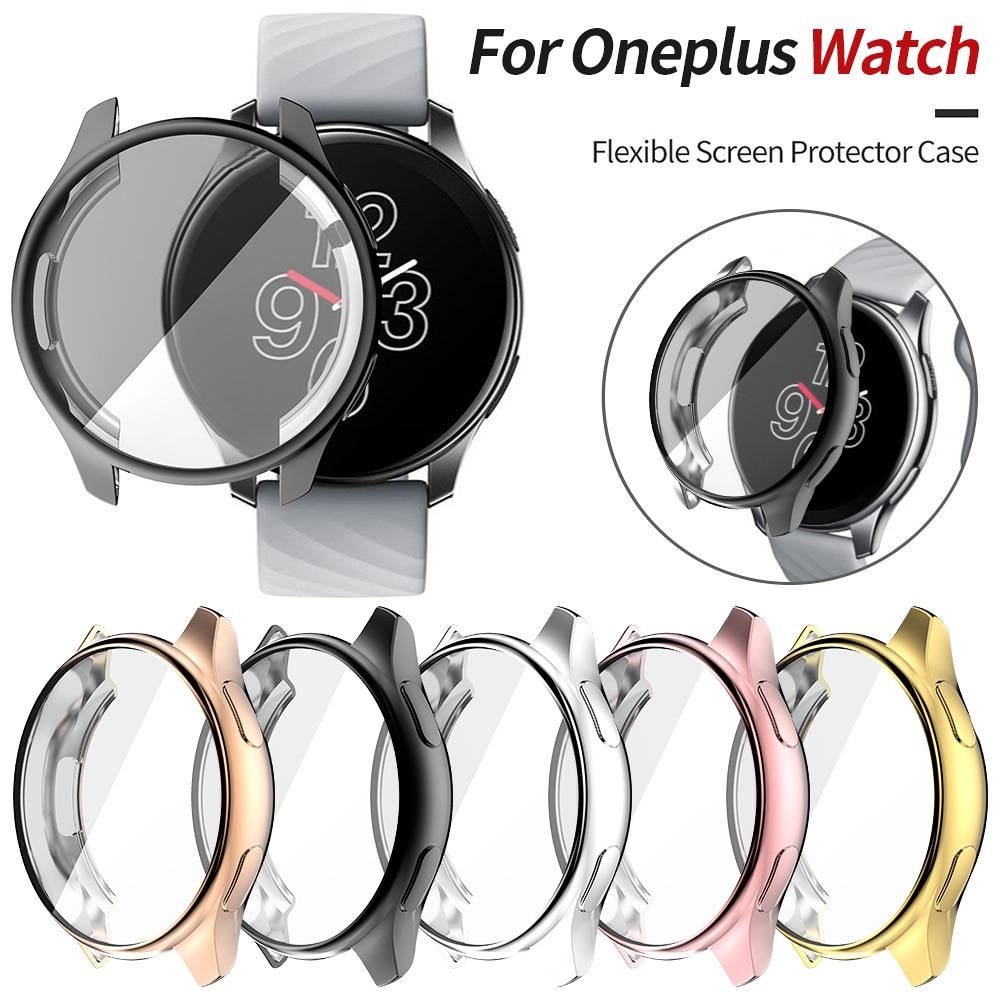 Tpu Zachte Beschermhoes Voor Oneplus Horloge Case Full Screen Protector Shell Bumper Plated Gevallen Voor Een Plus Smart Watch