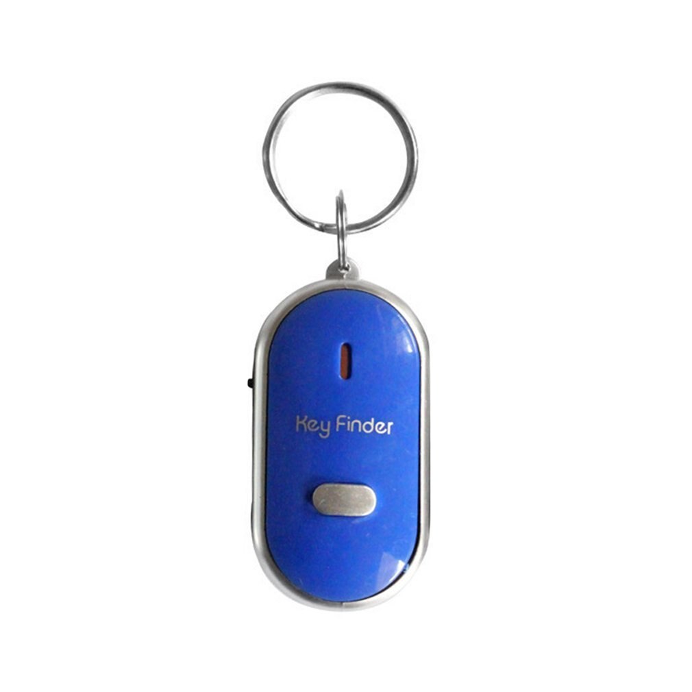 LED Whistle Key Finder Flashing Beeping Sound Control Alarm Anti-Lost Keyfinder Locator Tracker with Keyring 4 Colors For Choice: Blue