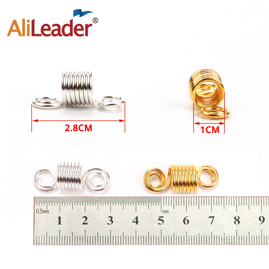 Alileader Lente Haar Ringen Van Dreadlocks Haar Accessoires Kralen Voor Dreads Vlecht Kralen Voor Vrouwelijke Gouden Spiraal Haar Vlechten