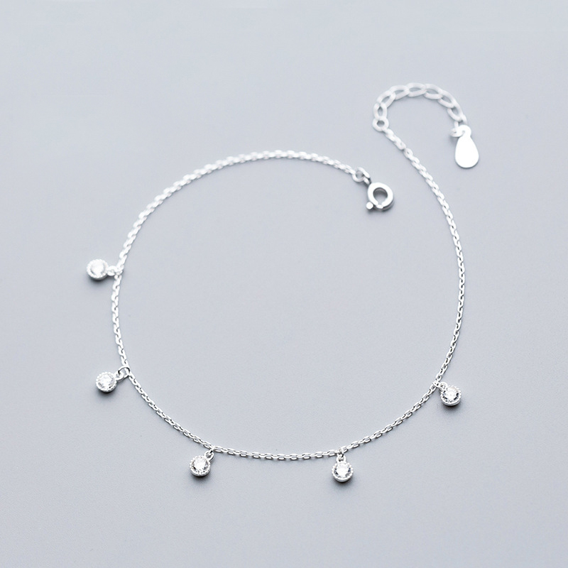 MloveAcc Brand Real 925 Sterling Silver Minimalism Adjustable Chain Bracelets for Ankle Women Fine Jewelry Foot Anklets