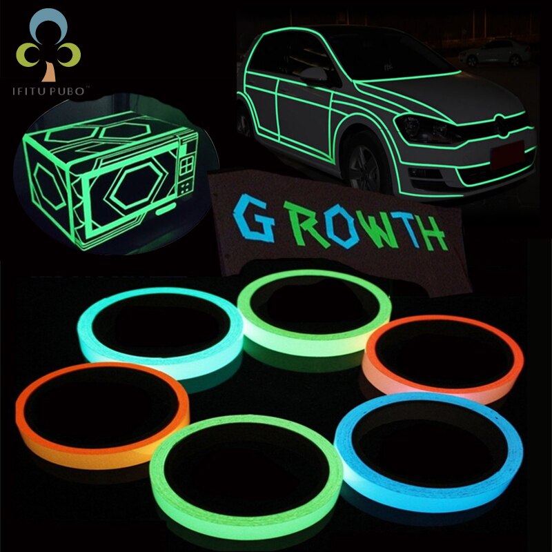 Cinta luminosa con Collorful brillo autoadhesivo en la pegatina oscura señal de salida paredes seguridad escenario visión nocturna casa decoración cinta ZXH