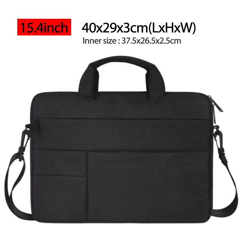 Bolso de negocios para ordenador portátil de 15,6 pulgadas, maletín para ordenador portátil, impermeable, para viaje, 13, 14 x a67c: Black 15.4inch