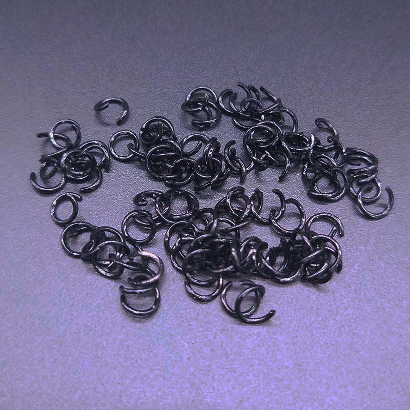 100 stks/partij 5mm Open Jump Rings Split Connectors Voor Diy Sieraden Vinden Maken Ketting Armband Accessoires 8 kleuren: Black