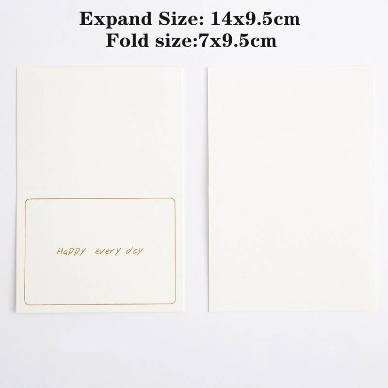 10pcs Handwriting White Simple Party Foldable Greeting Card Thank you Best Whises For You Leave a Message Letter Paper Cards: Happy every day