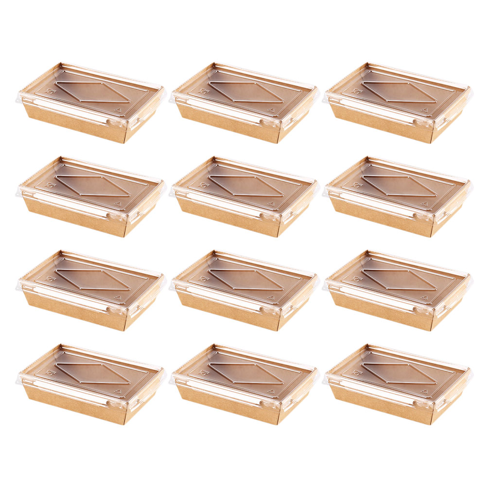 20 Sets Disposable Sushi Box Food Packing Box Portable Food Storage Box Lunch Box Student Meal Lunch Sushi Box Fruit Salad Box