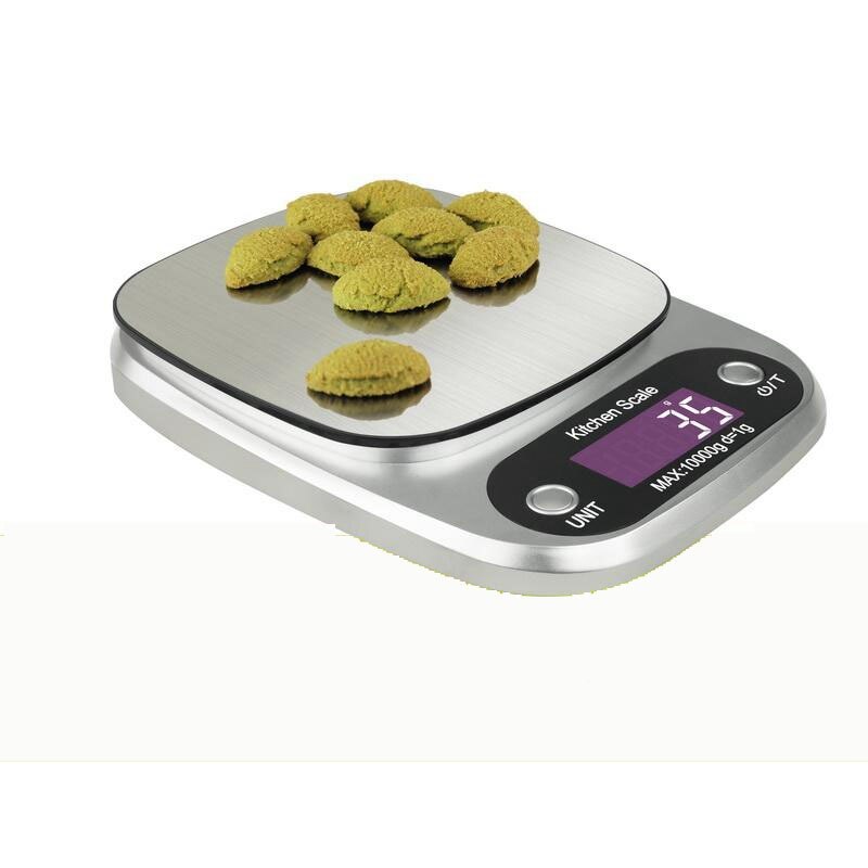 Kitchen Scales Food Baking Weight Digital LCD Electronic Weighing Scale 10kg(silver)