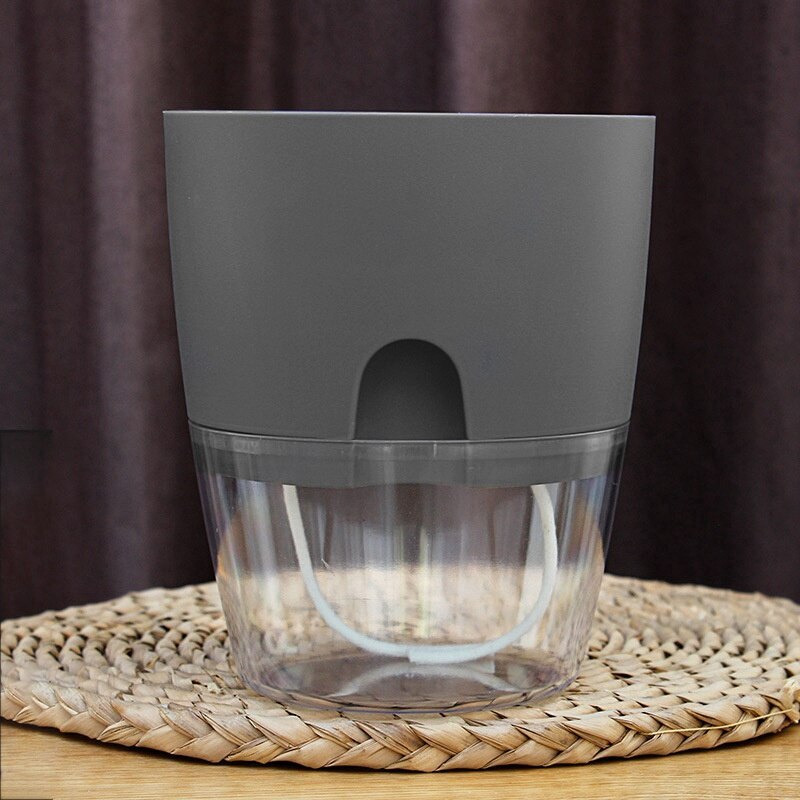 Plastic Watering Planter Handmade 2 Layer Self Watering Plant Flower Pot With Water Container Home Garden Decor Round Flowerpot