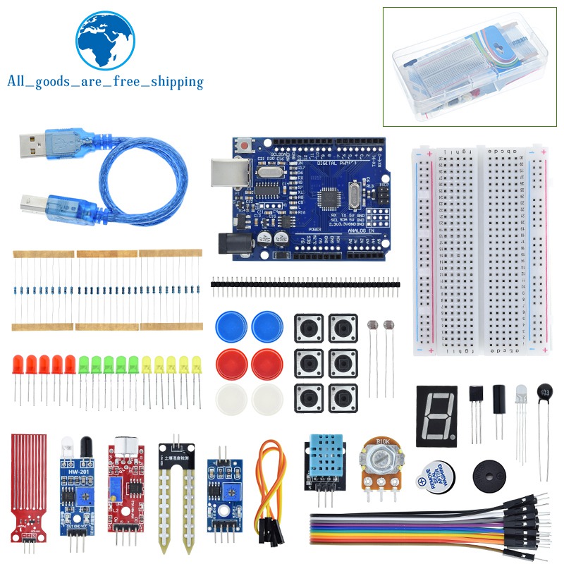 Basic Starter Kit Voor Arduino Uno Set R3 Diy Kit - R3 Board/Broodplank + Doos