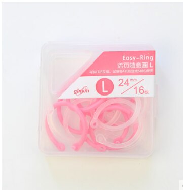 SHARKBANG S/L/XL Candy Color Loose Leaf Binder Book Rings 8/16/30pc In Transparent Box Buckle Rings Stationery Supplies: L-16pcs A