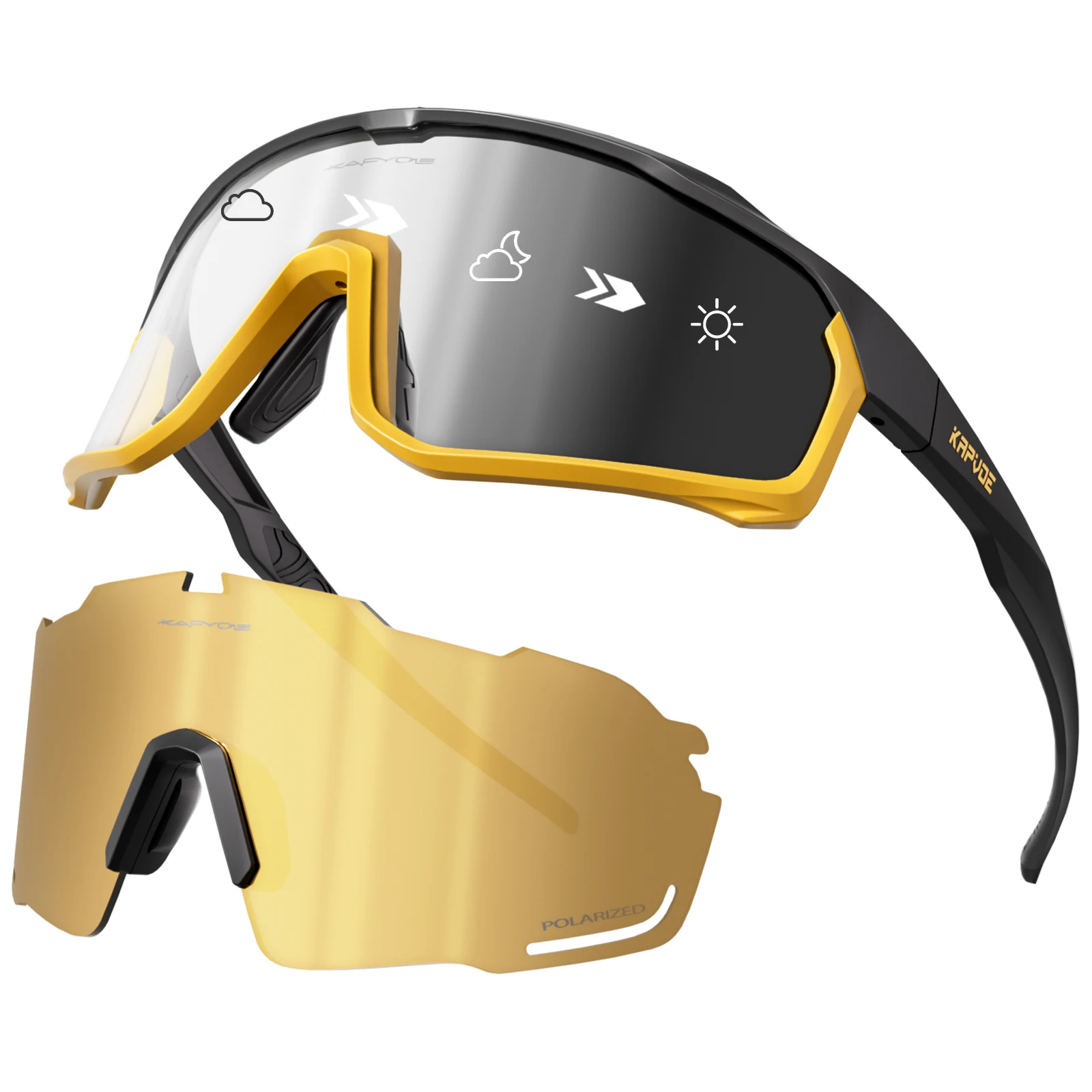 Kapvoe fotokromatiska cykelsolglasögon för män cykelglasögon herr mtb mountainbike cykelglasögon glasögon kvinnor sport  uv400: Vit