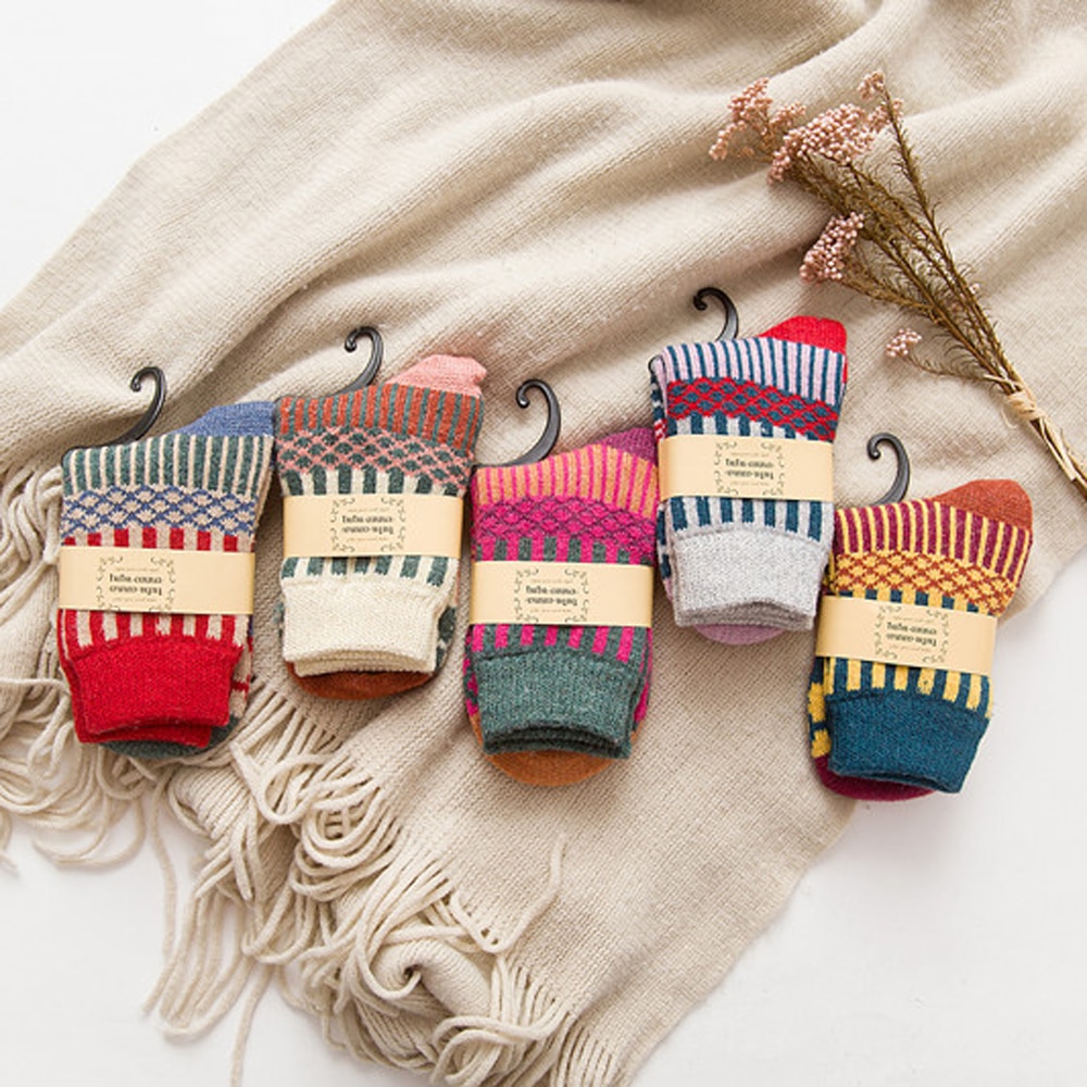 7 Pares De Calcetines De Invierno Para Mujer - Gruesos, Muy Suaves Y Calentitos