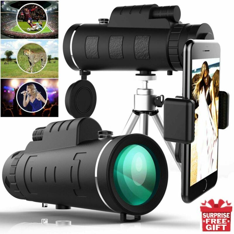 40X60 Zoom Optical HD Lens Monocular Telescope+ Tripod+ Clip For Universal Phone