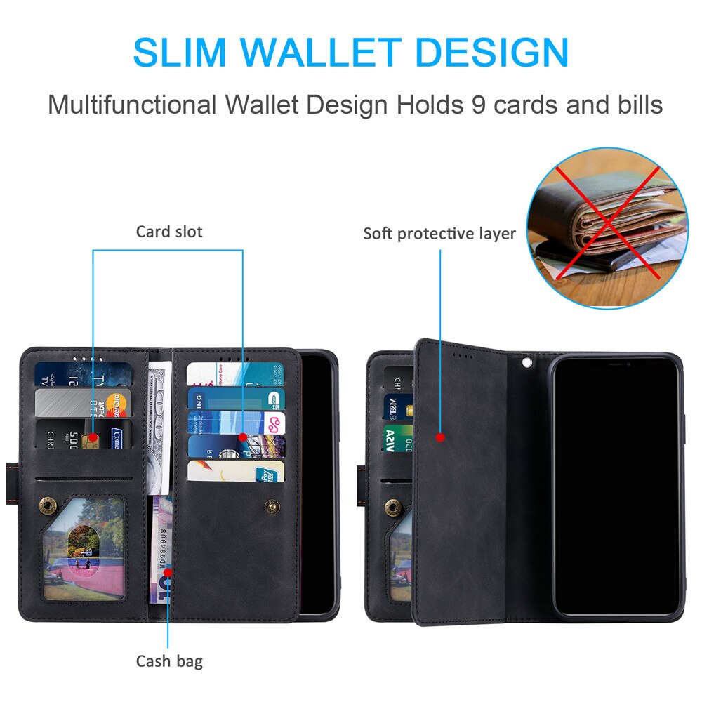 Luxe Zipper Wallet Note9S Case Voor Xiaomi Redmi Note 9S 9 Pro Max Note9pro Retro Lederen Kaartsleuven Boek telefoon Bag Cover Coque