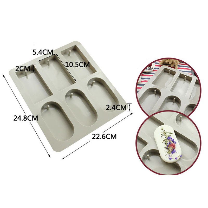 6 Holte Diy Silicone Klei Aromatherapie Tabletten Mallen Ambachten Opknoping Ornamenten Wax Mallen Resin Mold Craft Moulds: No.2