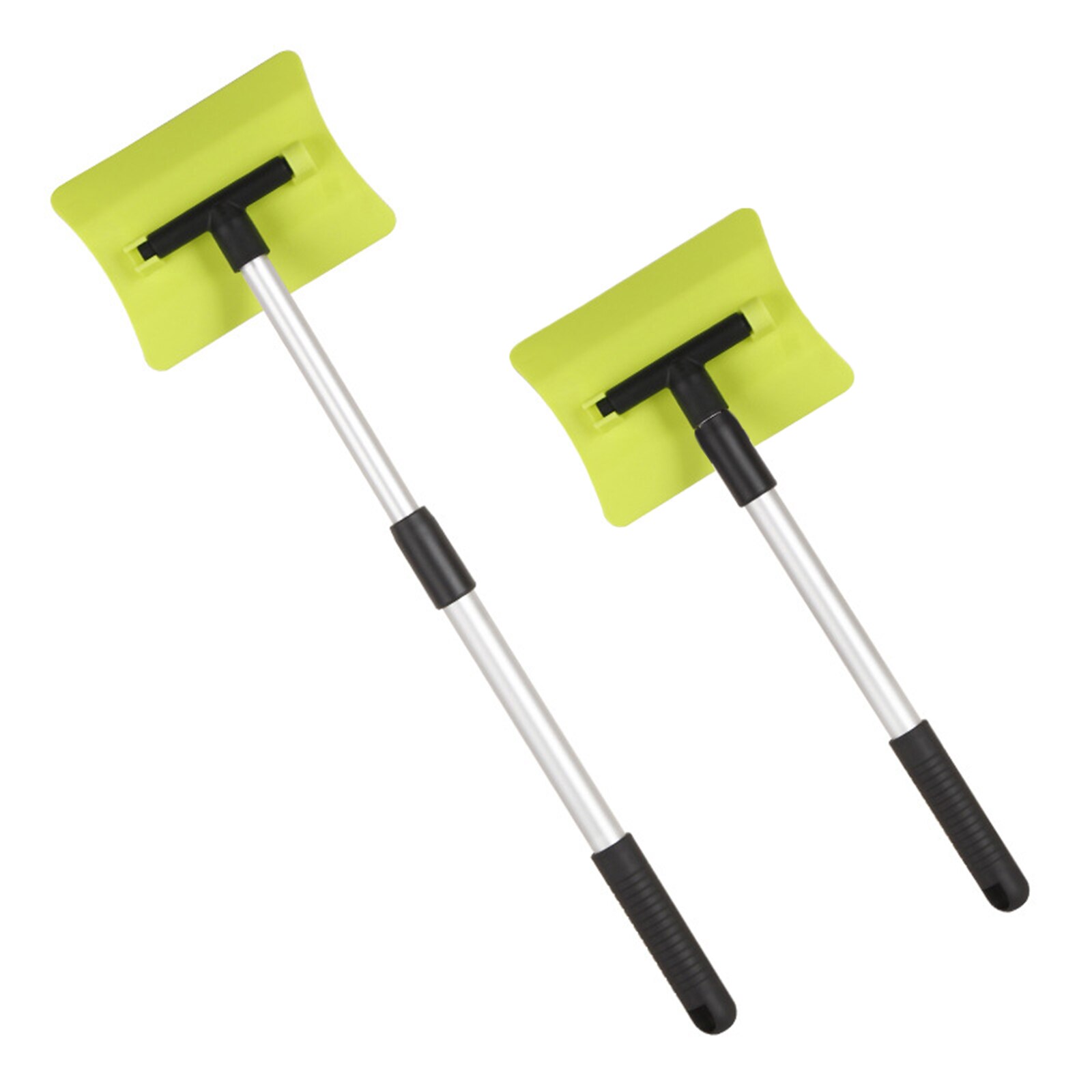 Uitschuifbare Sneeuwschuiver Ijskrabber Sneeuw Borstel 180 Graden Roterende Voor Auto Auto Suv Vorst Voorruit Cleaner Winter Tool: green