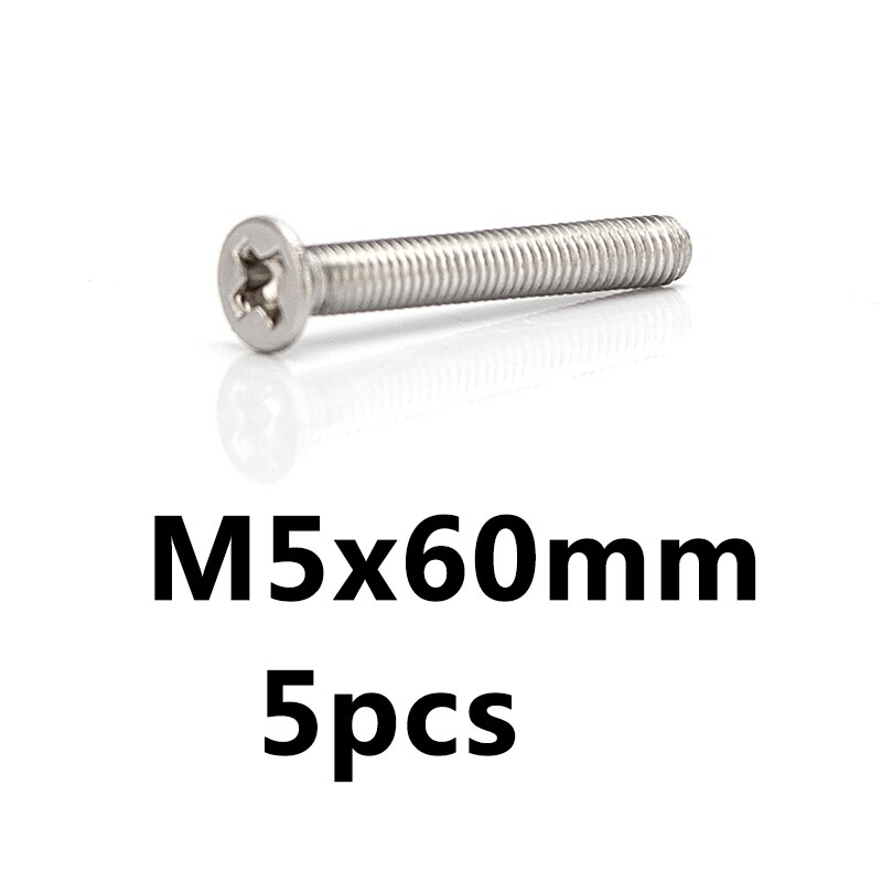 304 Stainless Steel Phillips Countersunk Screws Flat Head Screw M5 Cross Recessed Bolt Length 6mm-70mm: SZCT5x60x5