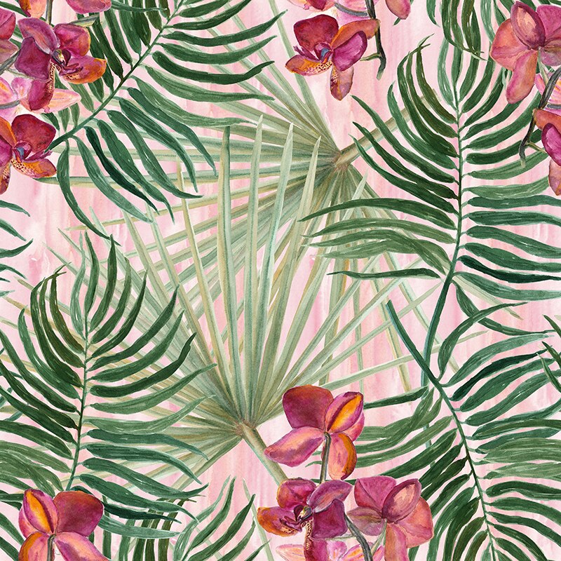 100% Polyester Fabric Custom Printed Cloth for dress Floral Plant Print Thin Stretch DIY Clothing Patchwork