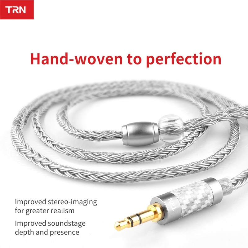 Trn  t2 upgrade 16 -aderige verzilverde kabel 3.5 2.5 0.75 0.78 mmcx-connectorkabel voor trn  v90 v80 x6 a10 zs10 as16- oortelefoon