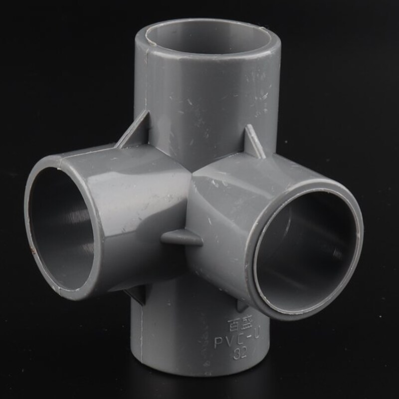 2~20pcs I.D 20~50mm PVC Three-dimensional 4 Way Connector Fish Tank Water Supply Tube Adapter Garden Irrigation Pipe Fittings