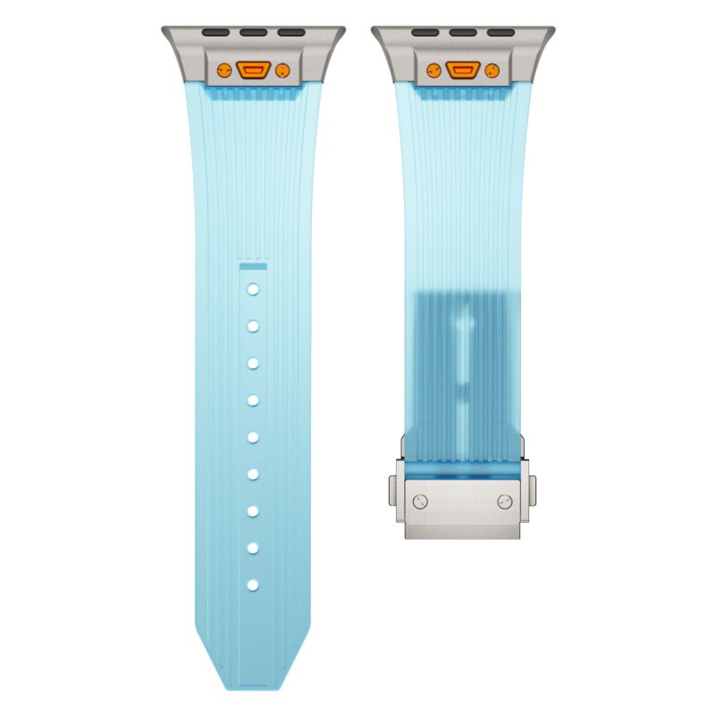 Transparentes Silikonarmband für Apfel Uhr-Armbänder Ultra 49 46 45 44 42 mm, weiches, wasserdichtes Armbinde, Sportarmband für iWatch Correa: XXL / Roségold