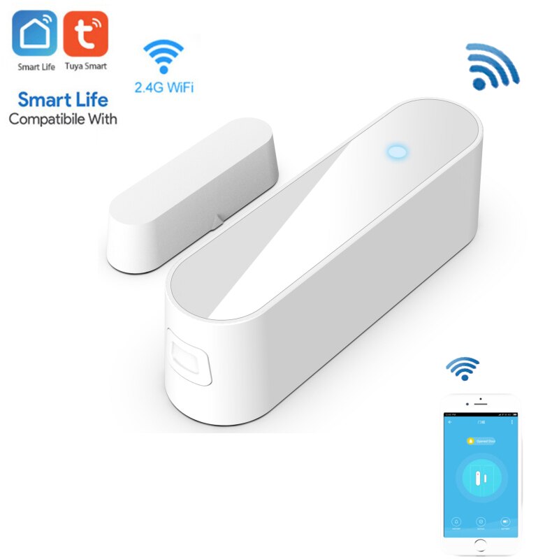 Tuya Smart Wifi Deur Sensor Sensor Deur Magnetische Alarm Detector Onafhankelijke Magnetische Sensor Smart Home Afstandsbediening Alarm