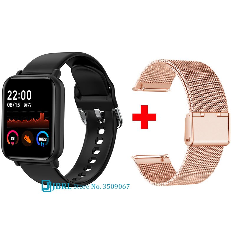 Melhor banda inteligente dos homens das mulheres pulseira inteligente rastreador de fitness para android ios smartband moda toque completo pulseira de pulso inteligente banda: black add strap 3