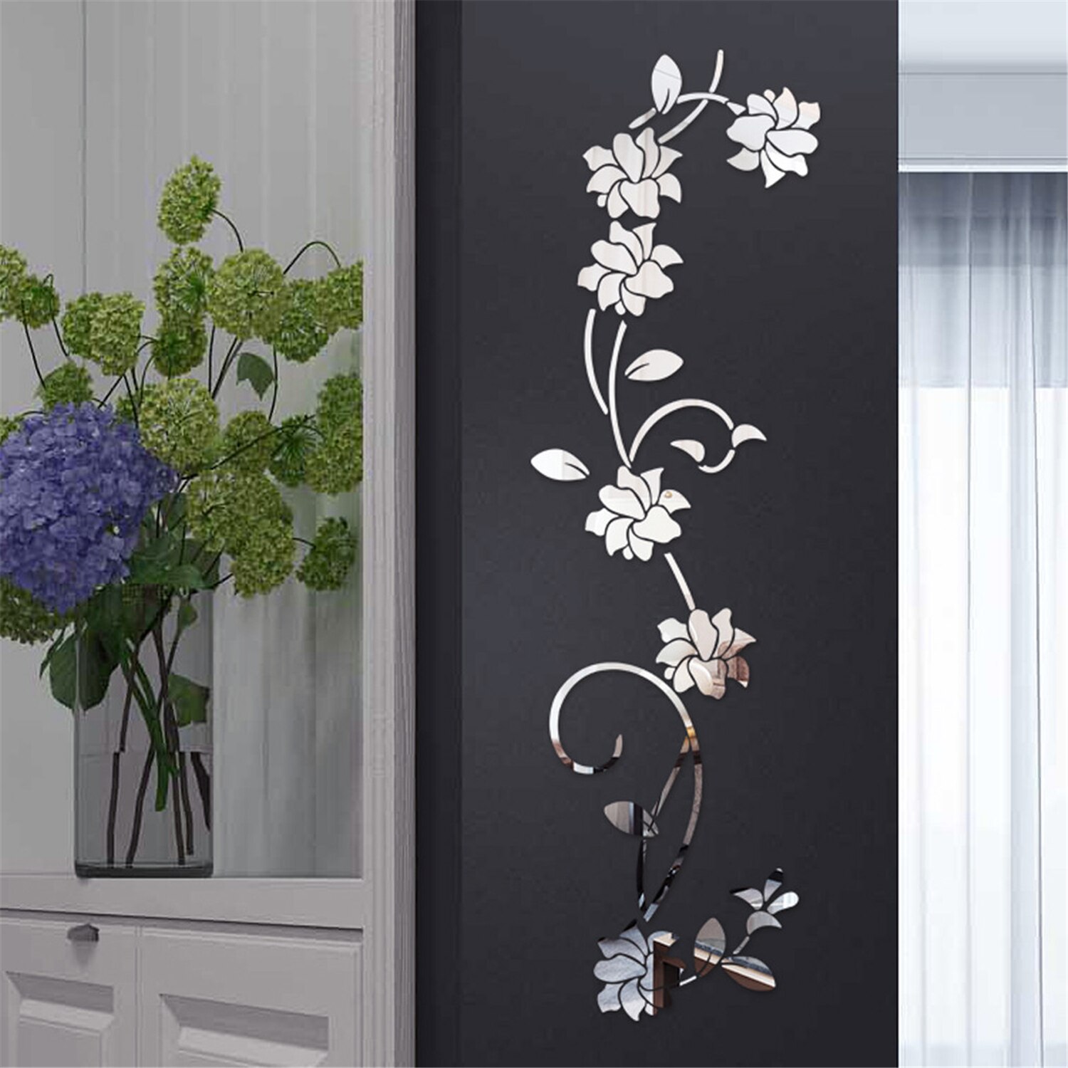 3D Flower Shape Acrylic Wall Sticker DIY Modern Stickers Decoration For Living Room Home
