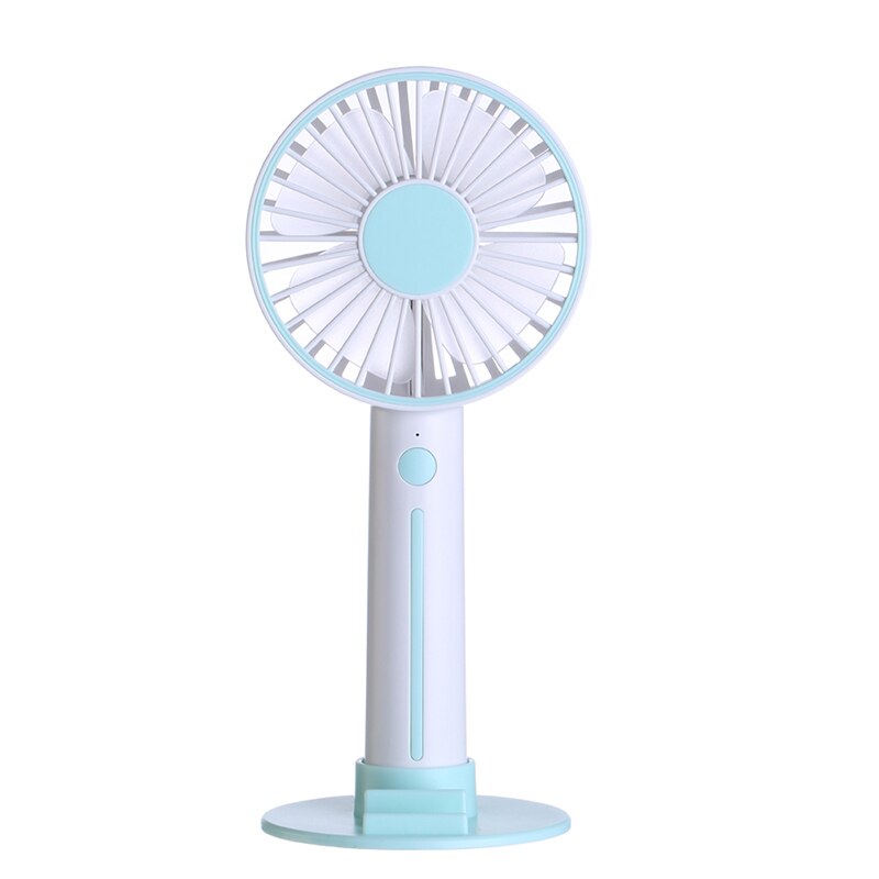 Outdoor Travel Foldable Hand Fans Battery Operated Rechargeable Handheld Mini Fan Electric Personal Fans Hand Bar Desktop Fan: Blue