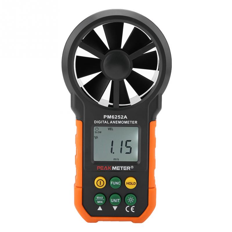 PEAKMETER PM6252A Digitale Anemometer Draagbare Digitale Wind Meter Air Volume Meten Anemometer Speed Meetinstrumenten